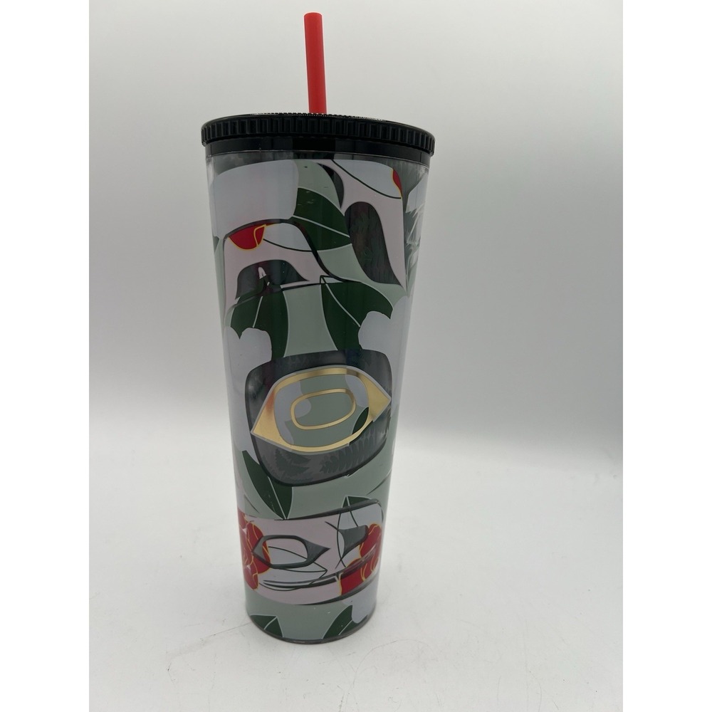🌸 Starbucks 24 oz Floral Design Plastic Tumbler With Straw - Limited Edition 🌸